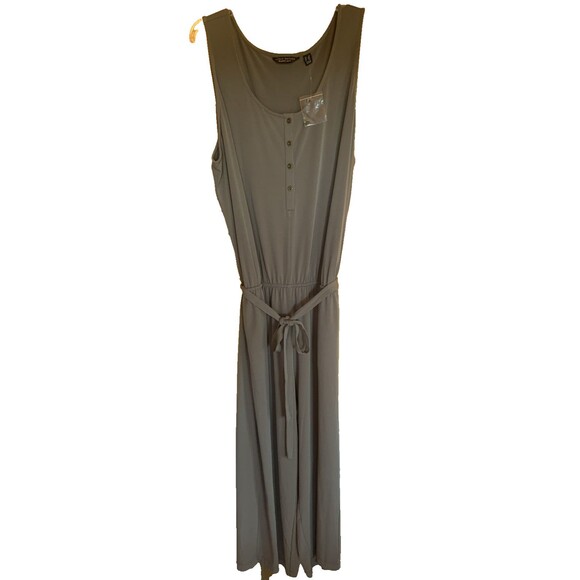 New! Susan Graver 2X Jumpsuit Liquid Knit Cropped Smooth Fluid Light Olive Grn - Picture 2 of 12